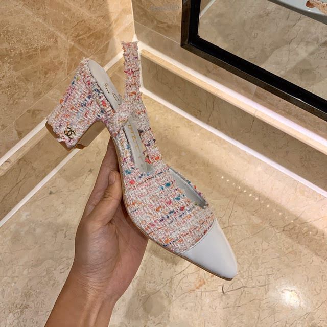 Chanel女鞋 香奈兒時尚經典涼鞋 Chanel中跟涼鞋  naq1089