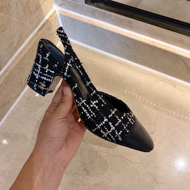 Chanel女鞋 香奈兒時尚經典涼鞋 Chanel中跟涼鞋  naq1090