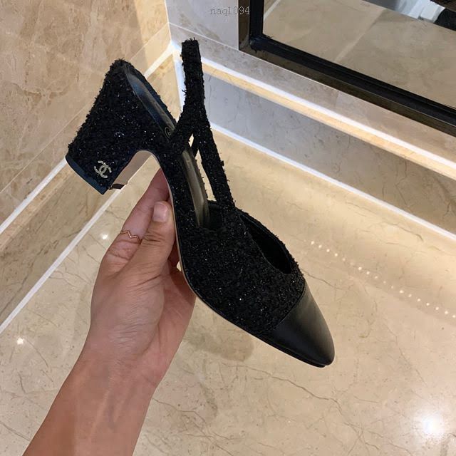 Chanel女鞋 香奈兒時尚經典涼鞋 Chanel中跟涼鞋  naq1094