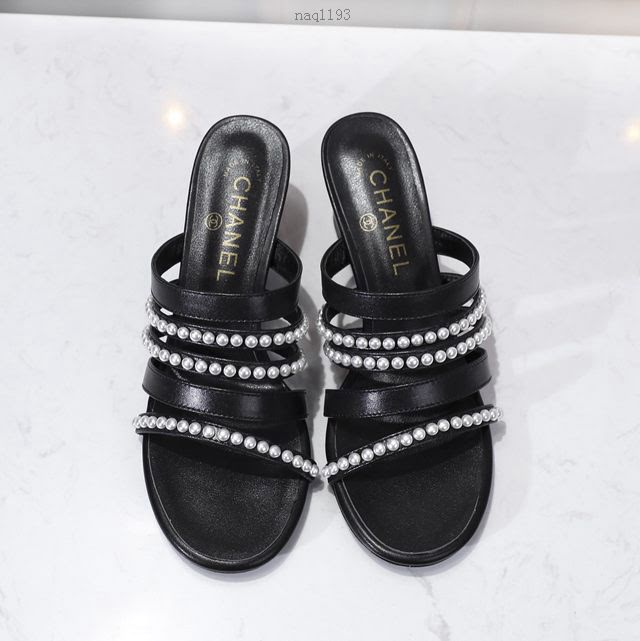 Chanel女鞋 香奈兒2020年珍珠涼拖鞋  naq1193