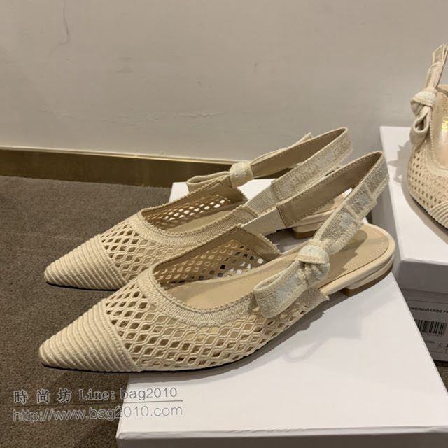 DIOR女鞋 迪奧2021專櫃新款J’ADIOR織帶鏤空尖頭涼鞋 Dior網狀露跟涼鞋  naq1521