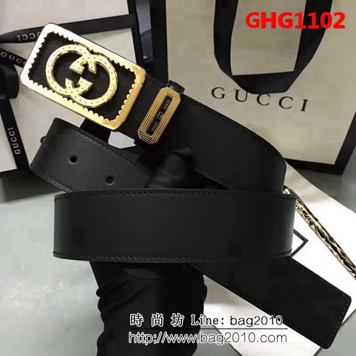 古馳CUCCI 古馳 雙面色胎牛皮 專櫃雙G鋼扣 高端男士皮帶 GHG1102