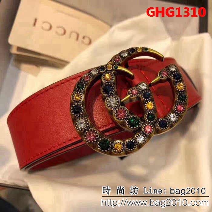 古馳CUCCI 爆款熱賣 義大利進口原版牛皮 帶身logo清晰美觀女士皮帶 GHG1310
