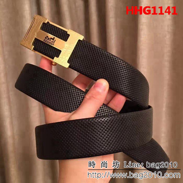 愛馬仕HERMES 雙面頭層牛皮 全新工藝無縫男士皮帶高端男士皮帶 HHG1141