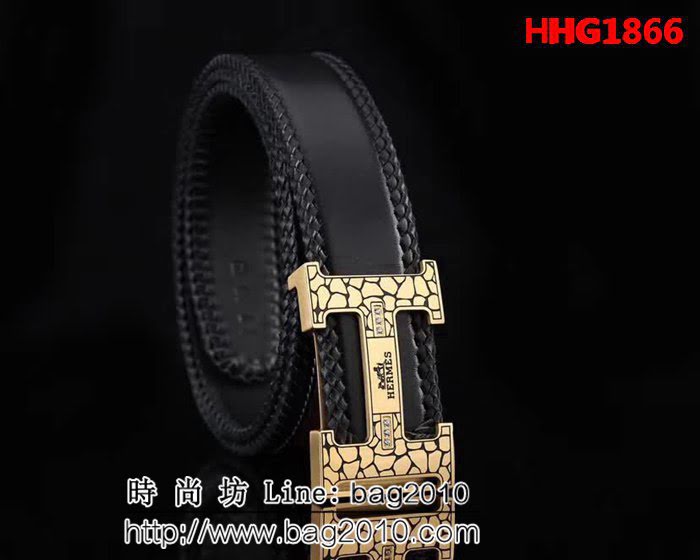 愛馬仕HERMES 精品五金扣頭 專櫃特色logo 2022新品 高端男士皮帶 HHG1866