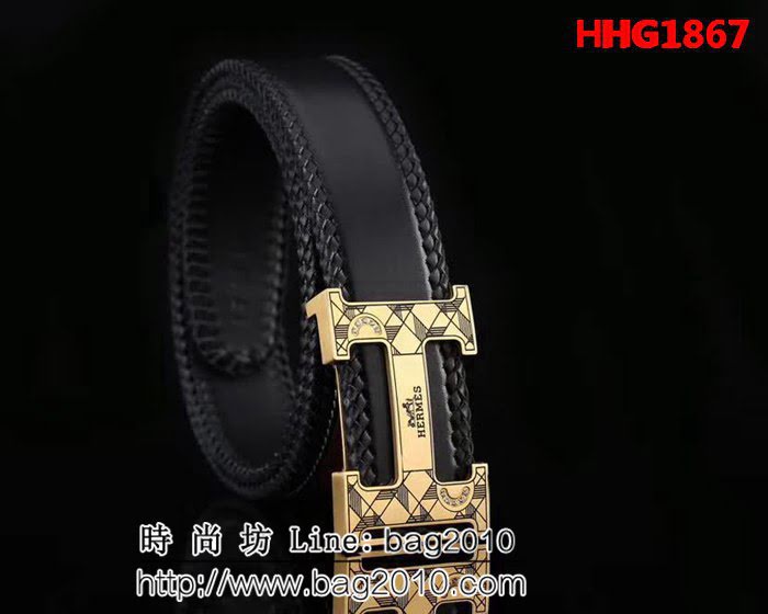 愛馬仕HERMES 精品五金扣頭 專櫃特色logo 2023新品 高端男士皮帶 HHG1867