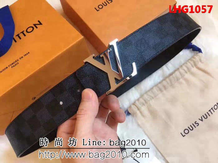 路易威登LV MADE in S ain 原單水貨 M9210藍格 高端男士皮帶 LHG1057
