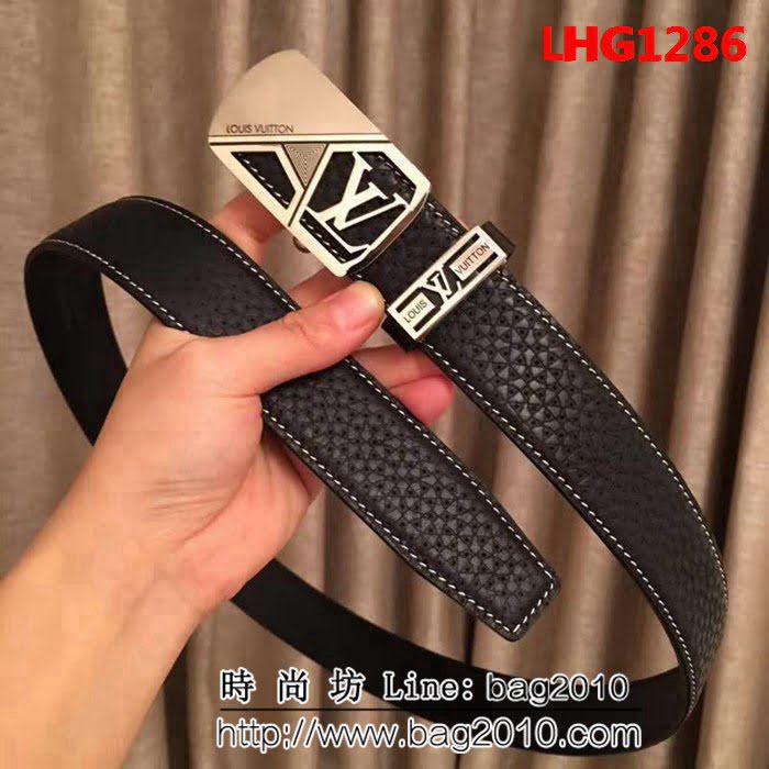 路易威登LV 義大利進口雙面頭層牛皮 專櫃驗貨 男士皮帶 LHG1286