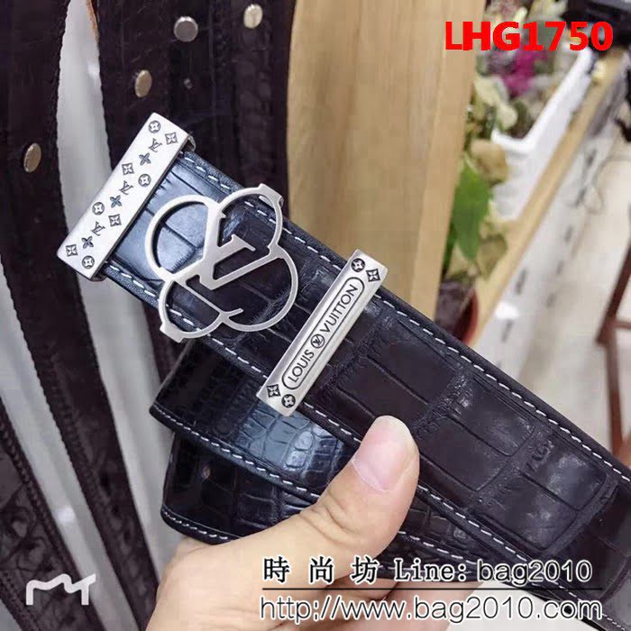 路易威登LV 真鱷肚皮系列 整體無拼接 高端男士皮帶 LHG1750