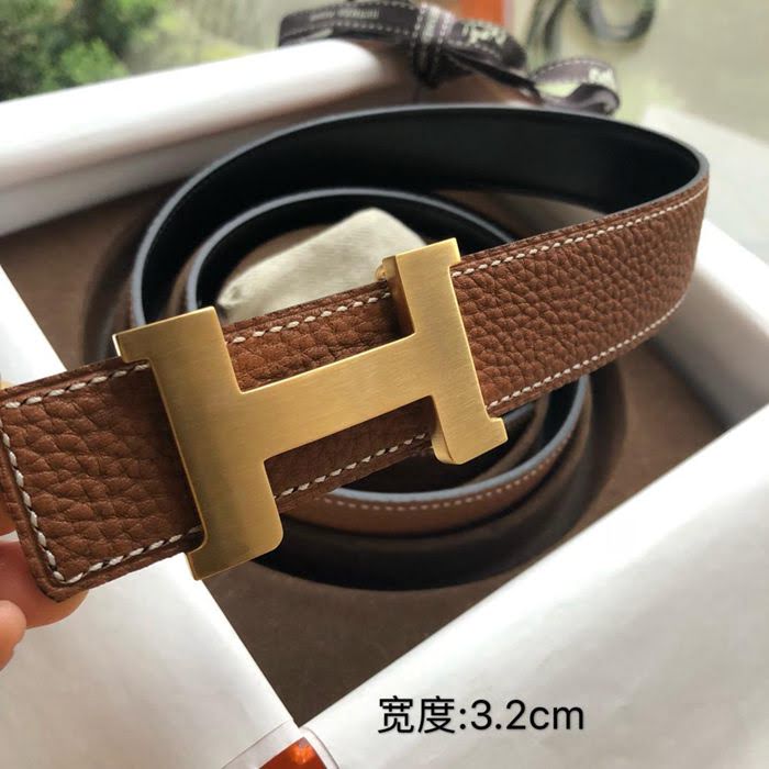 HERMES皮帶 男款 四角扣 雙面原版皮 愛馬仕男士腰帶  hgh1877