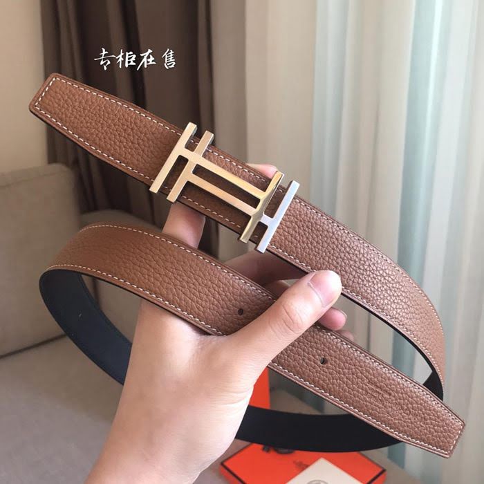 HERMES皮帶 雙面小牛皮 togo底皮 進口白夾心 雙面皮帶 愛馬仕男腰帶  hgh1914