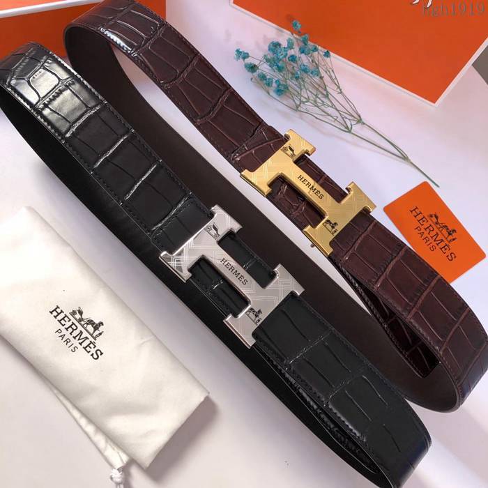 HERMES皮帶 天然頭層牛皮 大象紋荔枝紋 時尚潮流 愛馬仕男腰帶  hgh1919