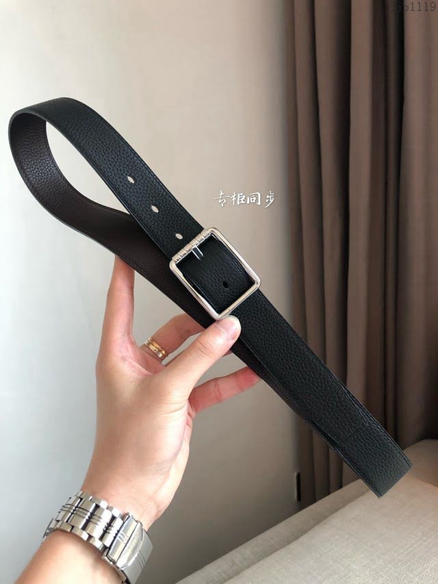 HERMES高端男士皮帶 愛馬仕CODE 32 REVERSIBLE BELT皮帶 愛馬仕金屬扣雙面用腰帶  jjp1119
