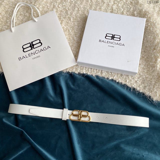 Balenciaga女士皮帶 巴黎世家BB經典logo扣腰帶 巴黎世家小牛皮皮帶  jjp1134