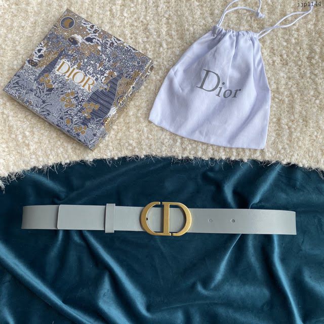 Dior女士腰帶 迪奧CD經典logo復古銅扣小牛皮腰帶  jjp1144