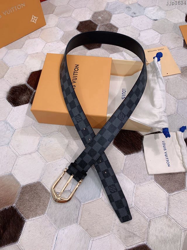 LV新款皮帶 路易威登高端男士腰帶 精緻手工繪邊  jjp1634