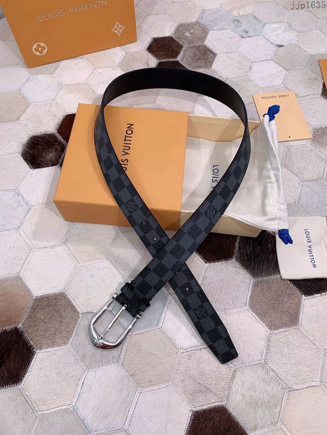 LV新款皮帶 路易威登高端男士腰帶 精緻手工繪邊  jjp1635