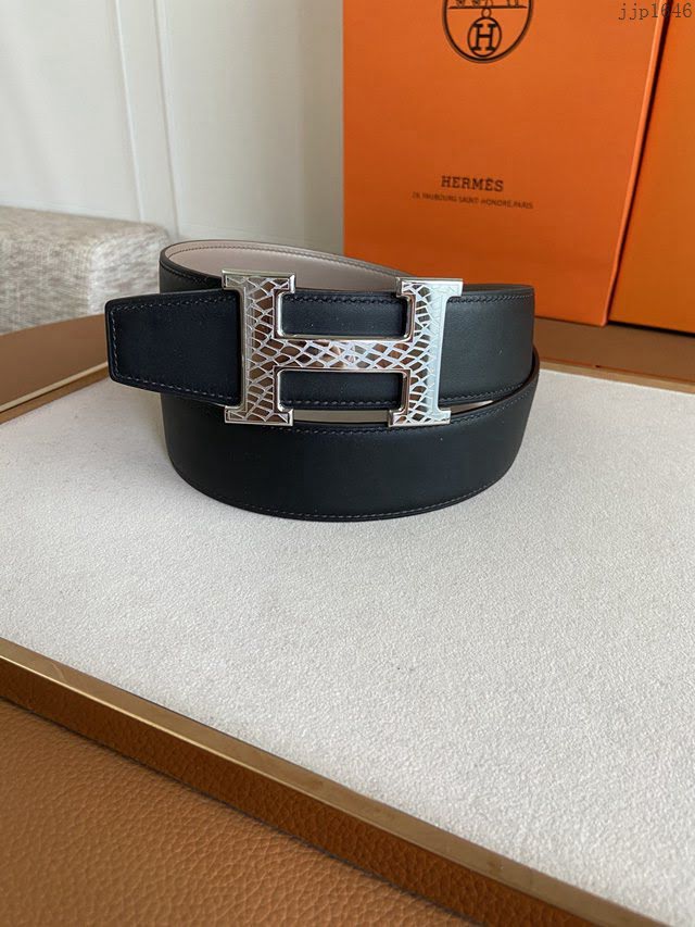 HERMES男士皮帶 愛馬仕H搭扣小牛皮腰帶  jjp1646