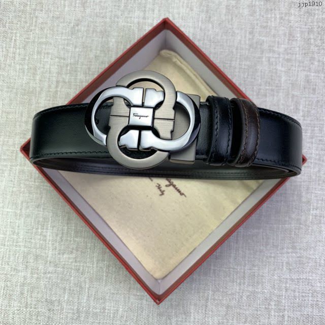 菲拉格慕男士皮帶 Ferragamo雙面牛皮紋理腰帶  jjp1910