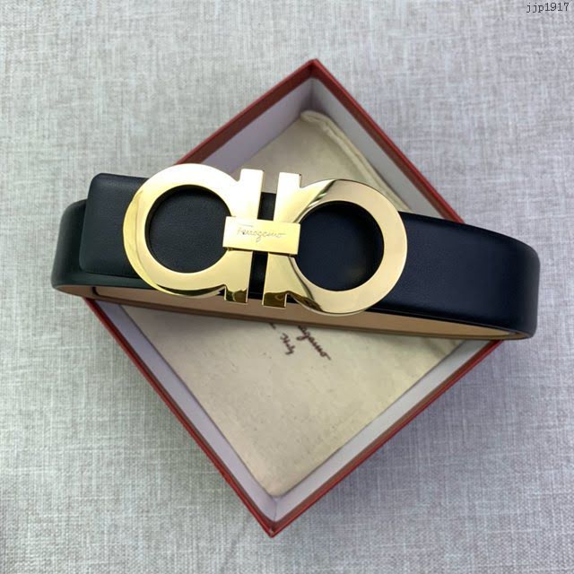 菲拉格慕男士皮帶 Ferragamo雙面牛皮紋理腰帶  jjp1917
