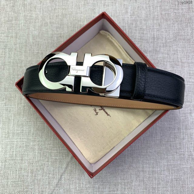 菲拉格慕男士皮帶 Ferragamo雙面牛皮紋理腰帶  jjp1918