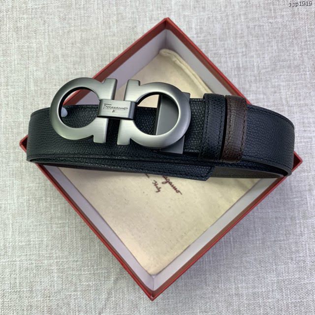 菲拉格慕男士皮帶 Ferragamo雙面牛皮紋理腰帶  jjp1919