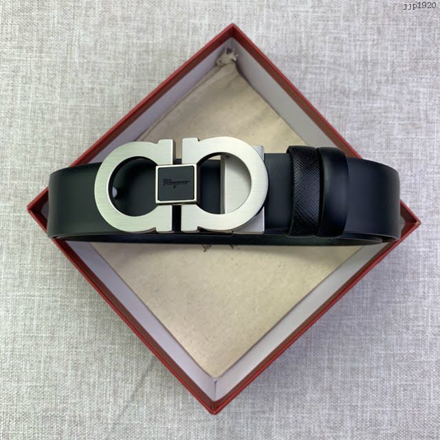 菲拉格慕男士皮帶 Ferragamo雙面牛皮紋理腰帶  jjp1920