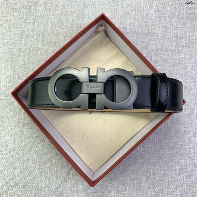 菲拉格慕男士皮帶 Ferragamo雙面牛皮紋理腰帶  jjp1925