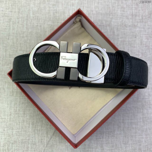 菲拉格慕男士皮帶 Ferragamo雙面牛皮紋理腰帶  jjp1930