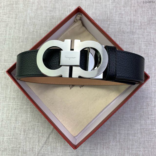 菲拉格慕男士皮帶 Ferragamo雙面牛皮紋理腰帶  jjp1932