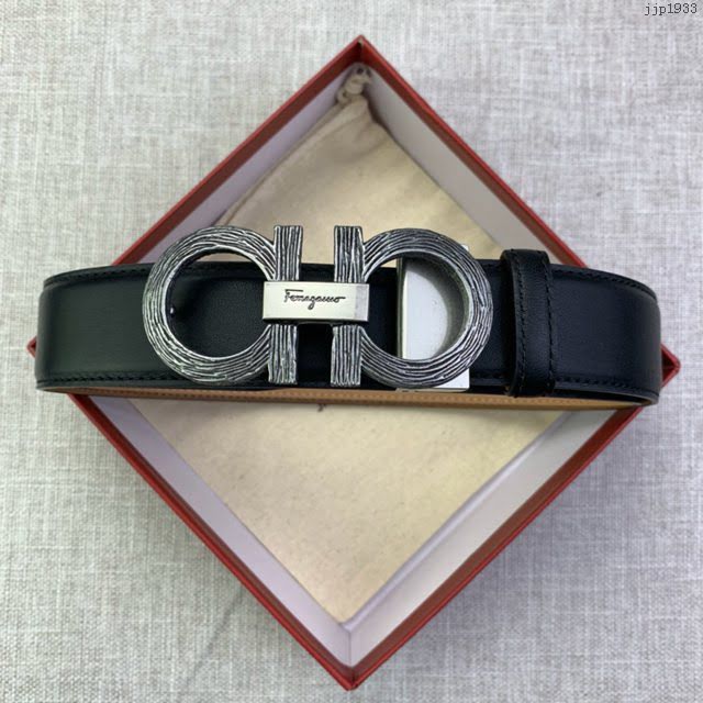 菲拉格慕男士皮帶 Ferragamo雙面牛皮紋理腰帶  jjp1933