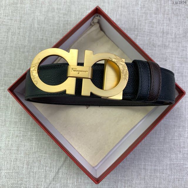 菲拉格慕男士皮帶 Ferragamo雙面牛皮紋理腰帶  jjp1934