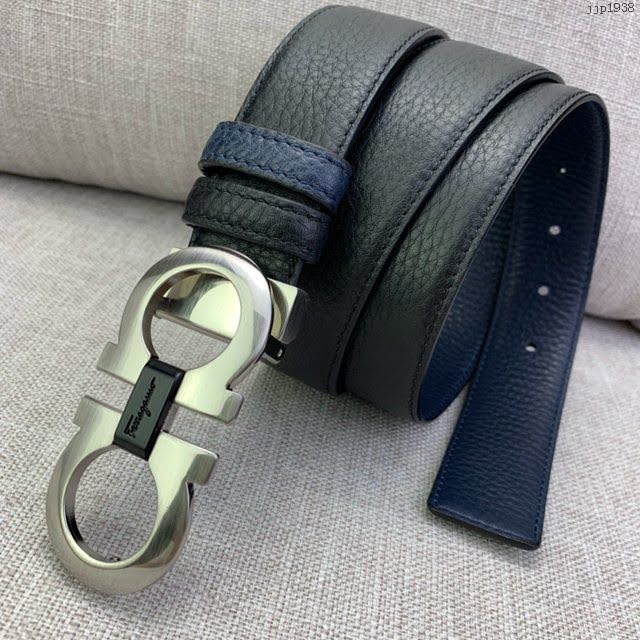菲拉格慕男士皮帶 Ferragamo雙面牛皮紋理腰帶  jjp1938