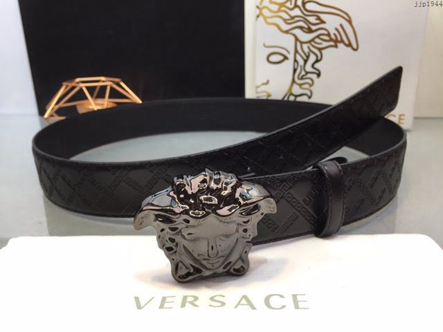 VERSVE男士皮帶 範思哲希臘回紋壓花腰帶  jjp1944