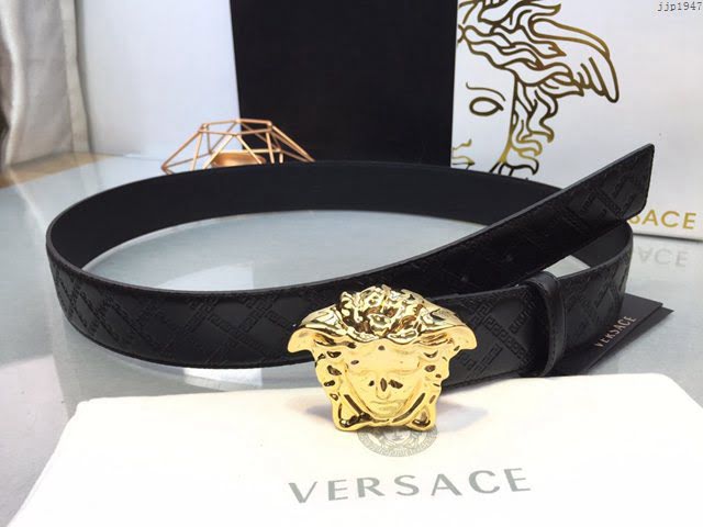 VERSVE男士皮帶 範思哲希臘回紋壓花腰帶  jjp1947