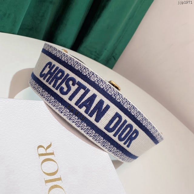 Dior女士腰帶 迪奧Christian Dior刺繡帆布皮帶  jjp1971