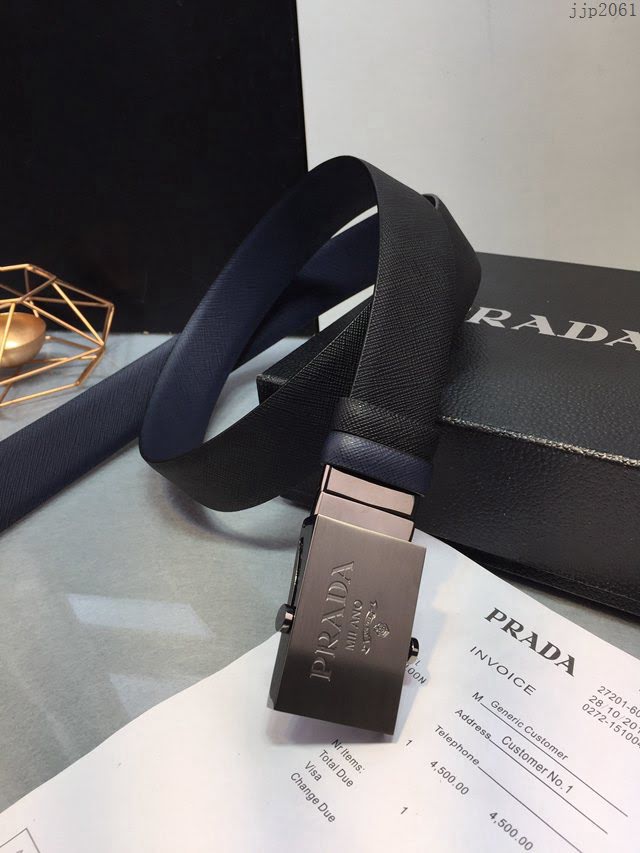 PRADA男士皮帶 普拉達經典Prada標識雙面穿腰帶  jjp2061