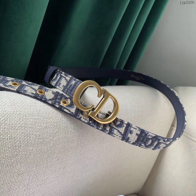 Dior女士腰帶 迪奧老花紡布皮帶  jjp2100