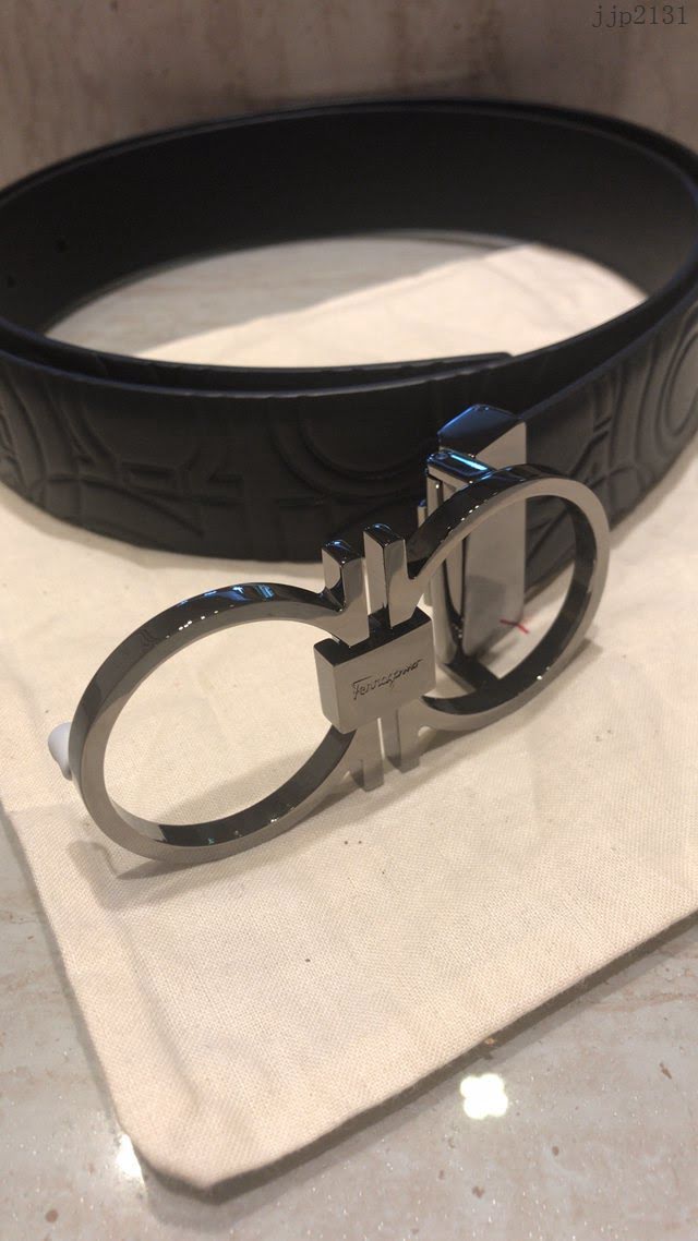 菲拉格慕男士皮帶 Ferragamo經典亮搶磨砂八字扣腰帶  jjp2131