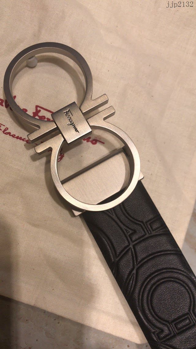 菲拉格慕男士皮帶 Ferragamo經典啞搶磨砂八字扣腰帶  jjp2132