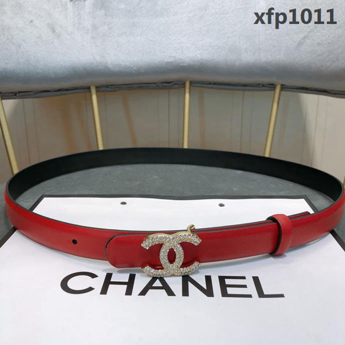 CHANEL香奈兒 18新款 20MM精品 進口光滑優雅小腰帶 CC水鑽扣  xfp1011