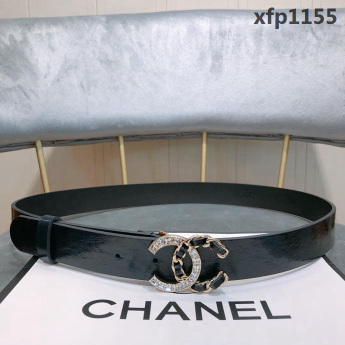 CHANEL香奈兒 18新款 zp同步 CC鏈條鑽扣 進口頭層皺山羊紋皮 時尚百搭款皮帶  xfp1155