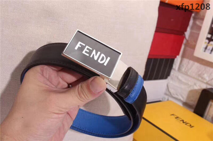 FENDI芬迪 原單正品 小怪獸皮帶 小怪獸琺瑯滴膠旋轉扣 男士皮帶  xfp1208