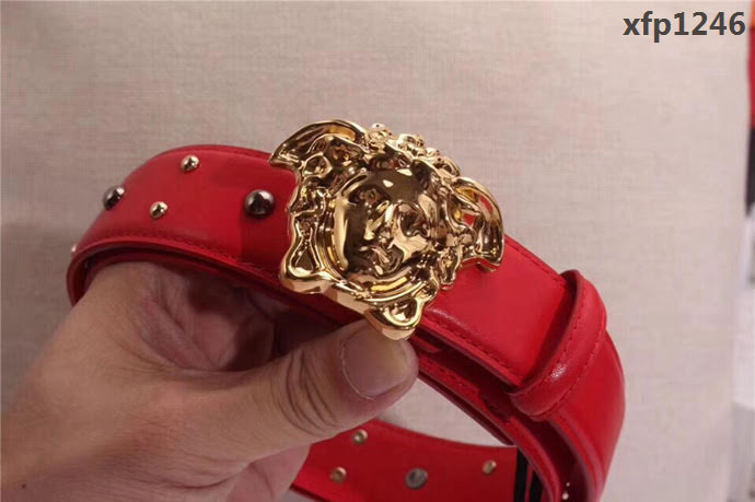 VERSACE範思哲 專櫃同款 原版美人圖扣頭 雙面進口原版小牛皮 男士皮帶  xfp1246