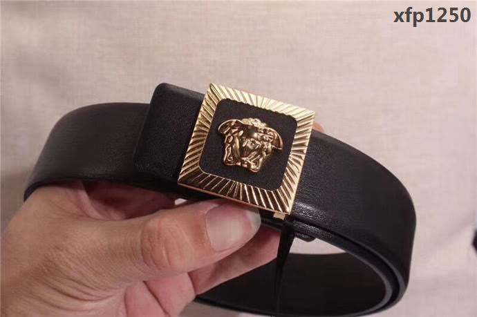 VERSACE範思哲 專櫃同款 原版美人圖扣頭 雙面進口原版小牛皮 男士皮帶  xfp1250