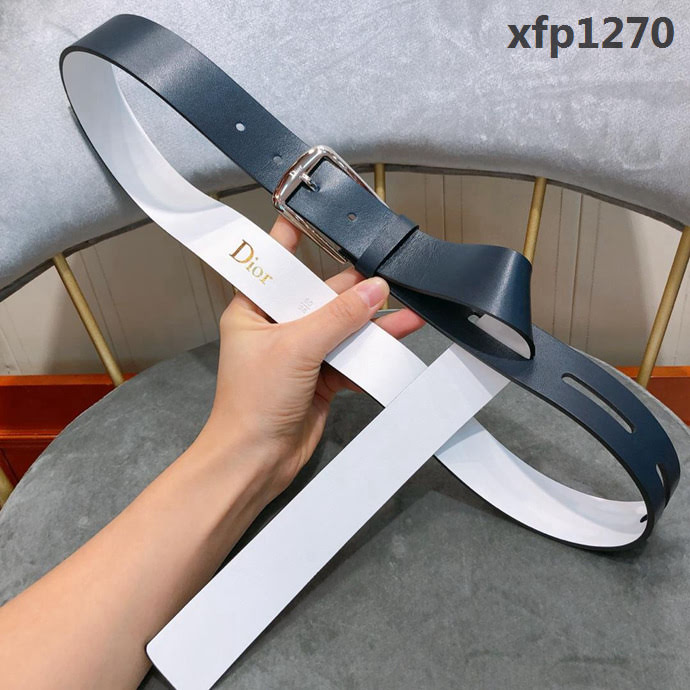 DIOR迪奧 19春秋pre collection經典針扣 走秀新品 情侶款 雙面頭層皮腰帶  xfp1270