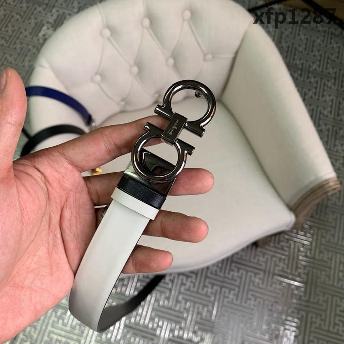 Ferragamo菲拉格慕 全新 多色雙面平紋 牛皮腰帶 時尚雙扣女款皮帶  xfp1287