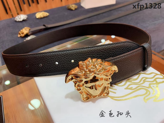 VERSACE範思哲 外貿原單貨 原廠荔枝紋牛皮 全粒面小牛皮底 男士皮帶 高端人士首選  xfp1328