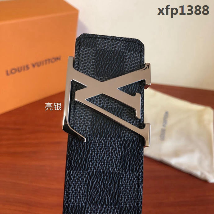 路易威登LV 原單品質 經典黑棋盤格 百搭款男士皮帶 M9808  xfp1388