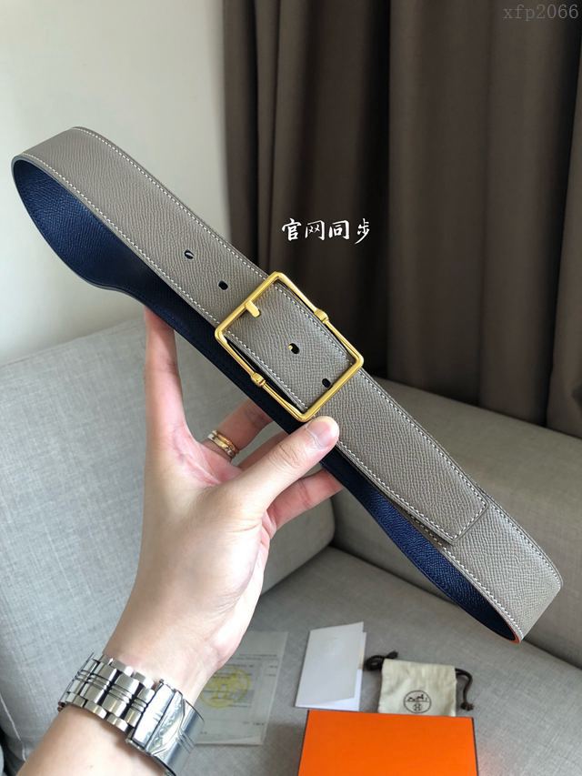 Hermes皮帶 官網同步 2019秋冬季最新款 愛馬仕togo小牛皮雙面皮腰帶  xfp2066